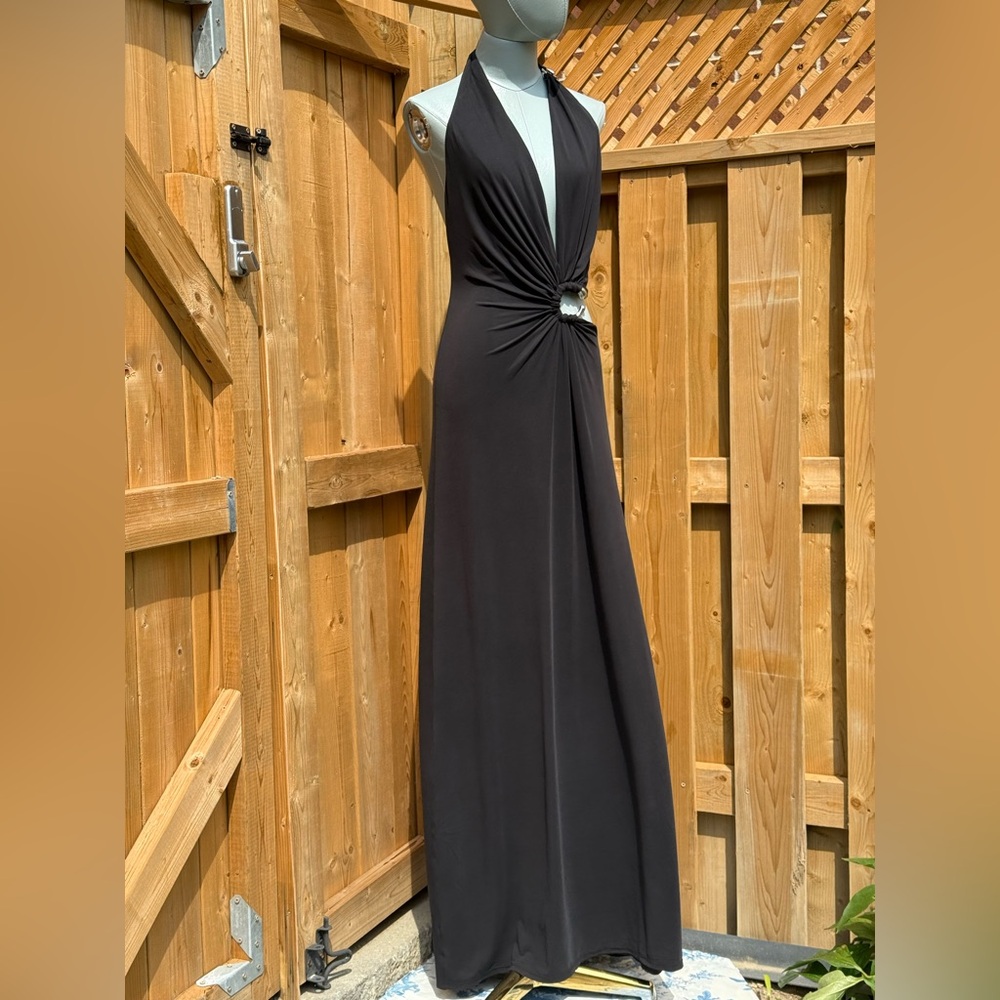 🆕 MISHA COLLECTION 🧿 NWOT The Devon Maxi Dress, Black Cupro-Jersey, Sz M US6 - Picture 6 of 16